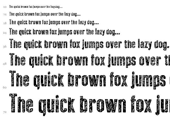 New Press Eroded font waterfall